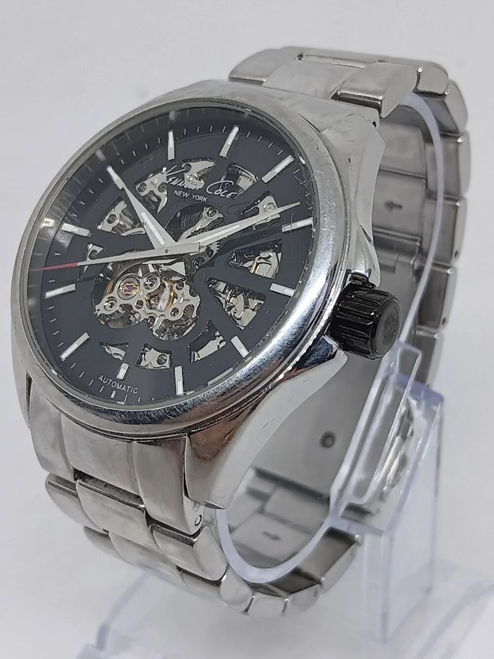 Kenneth Cole KC3832 Men's 42mm S/Steel Skeleton Dial 21 Jewel Automatic Watch